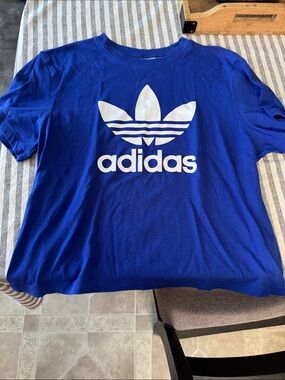 adidas Royal Blue Tee with White Trefoil Logo
